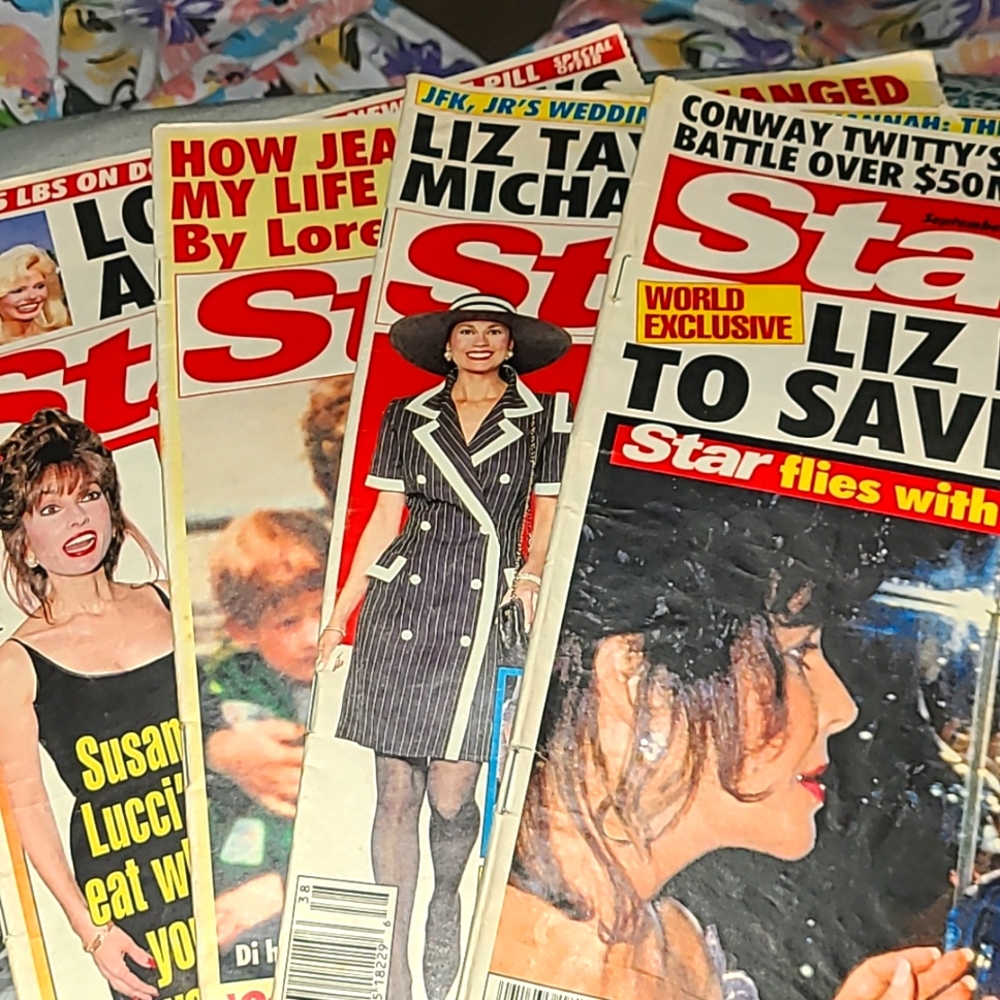 Lot of 4 STAR vintage gossip magazines, 1993, Many TV & Movie stars